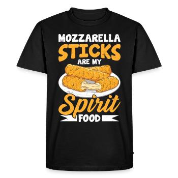 Bâtonnets de mozzarella au fromage - T-shirt Premium bio Homme - noir - Devant - Nico (187cm)