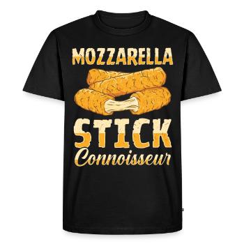 Mozzarella Sticks Cheese - Men's Premium Organic T-Shirt - black - Front - Nico (187cm)