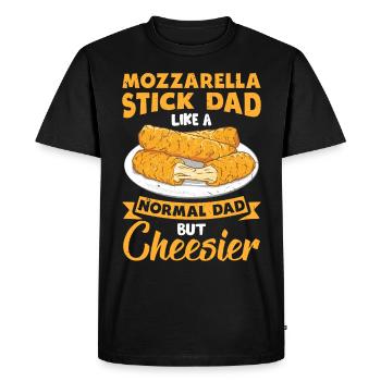 Bâtonnets de mozzarella au fromage - T-shirt Premium bio Homme - noir - Devant - Nico (187cm)