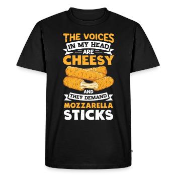 Bâtonnets de mozzarella au fromage - T-shirt Premium bio Homme - noir - Devant - Nico (187cm)