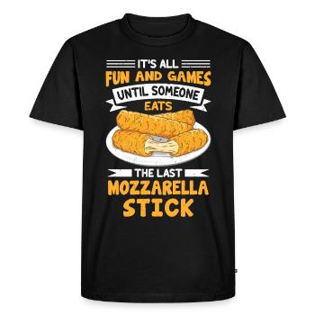 Bâtonnets de mozzarella au fromage - T-shirt Premium bio Homme - noir - Devant - Nico (187cm)
