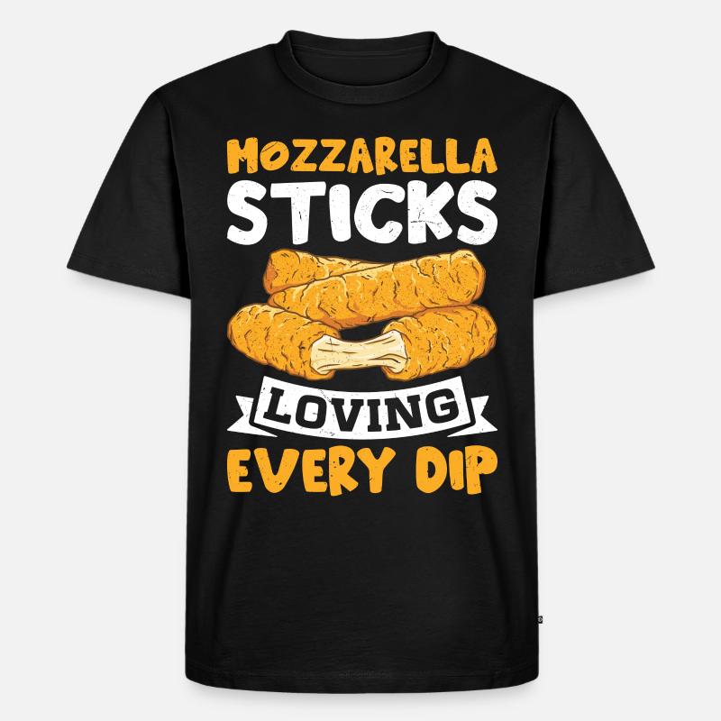 Mozzarella Sticks Käse - Männer Premium Bio T-Shirt - Schwarz