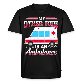 Ambulance infirmière - T-shirt Premium bio Homme - noir - Devant - Nico (187cm)