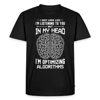 Machine Learning Algorithms AI Data Analyst - Men's Premium Organic T-Shirt - black - Front - Nico (187cm)