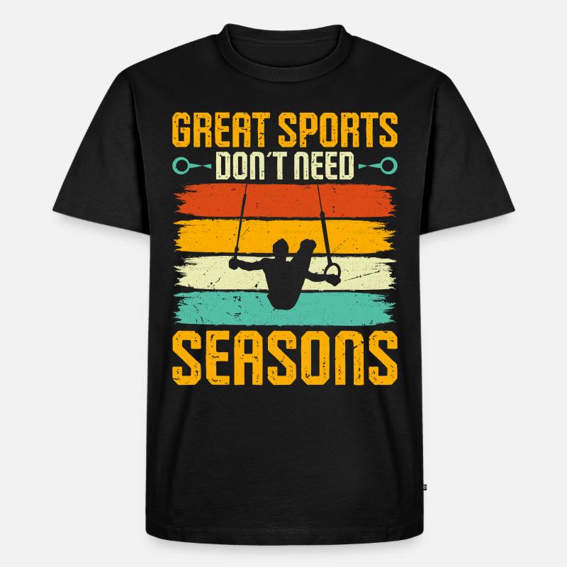 Ringturner Turnen - Männer Premium Bio T-Shirt - Schwarz