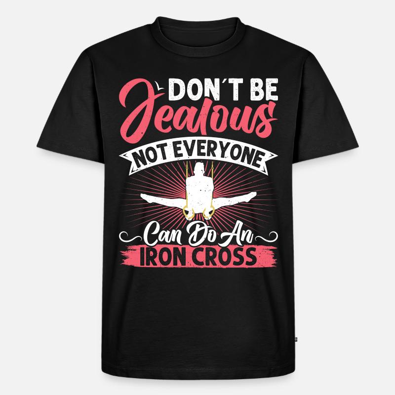 Ringturner Turnen - Männer Premium Bio T-Shirt - Schwarz
