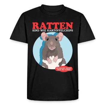 Rats, Rat Owner, Rat Lover Gift - Men's Premium Organic T-Shirt - black - Front - Nico (187cm)