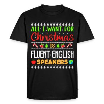 English Teacher - Men's Premium Organic T-Shirt - black - Front - Nico (187cm)