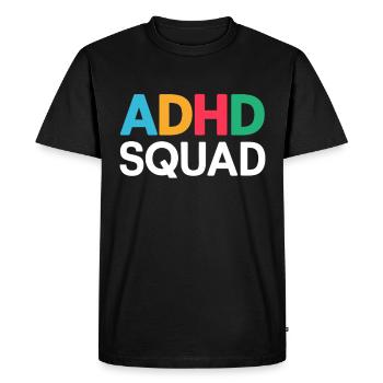 Funny ADHD saying - Men's Premium Organic T-Shirt - black - Front - Nico (187cm)