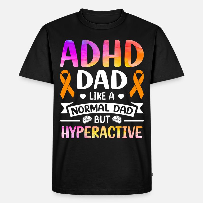 Witziger ADHS Spruch - Männer Premium Bio T-Shirt - Schwarz