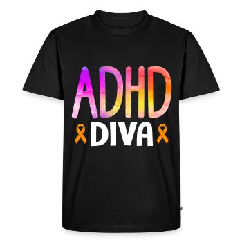 Funny ADHD saying - Men's Premium Organic T-Shirt - black - Front - Nico (187cm)