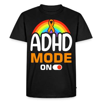 Funny ADHD saying - Men's Premium Organic T-Shirt - black - Front - Nico (187cm)