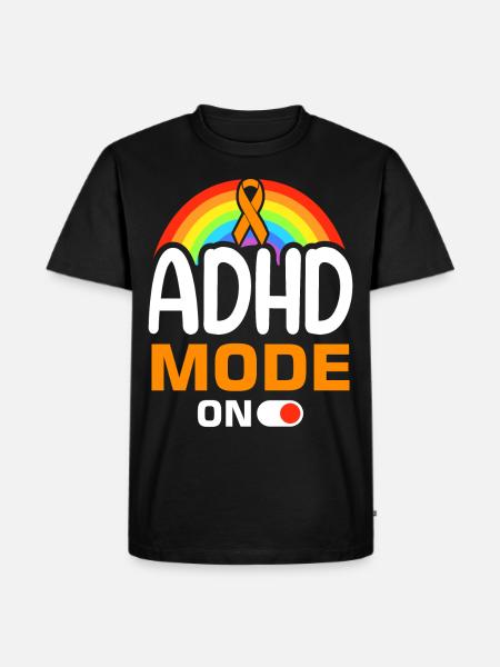 Witziger ADHS Spruch - Männer Premium Bio T-Shirt - Schwarz