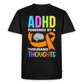 Funny ADHD saying - Men's Premium Organic T-Shirt - black - Front - Nico (187cm)