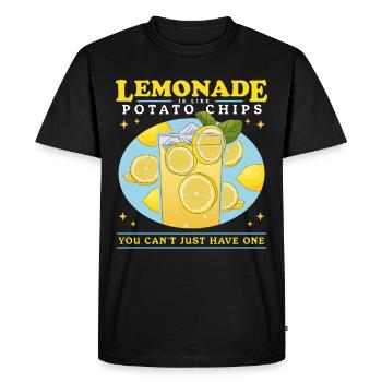 Limonade effervescente citron limonade cadeau - T-shirt Premium bio Homme - noir - Devant - Nico (187cm)