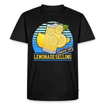 Douche de limonade | Cadeau de limonade au citron - T-shirt Premium bio Homme - noir - Devant - Nico (187cm)