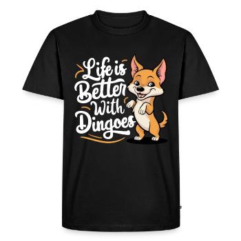 Dingo australien - T-shirt Premium bio Homme - noir - Devant - Nico (187cm)