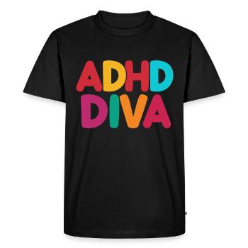 ADHD Humor And Awareness Design - Men's Premium Organic T-Shirt - black - Front - Nico (187cm)