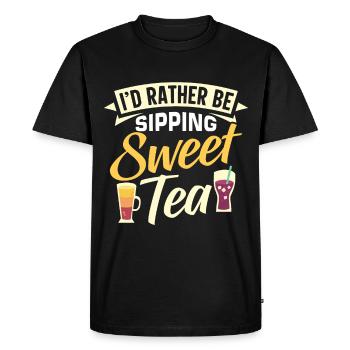 Thé sucré - T-shirt Premium bio Homme - noir - Devant - Nico (187cm)