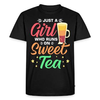 Thé sucré - T-shirt Premium bio Homme - noir - Devant - Nico (187cm)