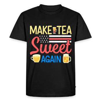Thé sucré - T-shirt Premium bio Homme - noir - Devant - Nico (187cm)