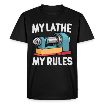Tour à bois - T-shirt Premium bio Homme - noir - Devant - Nico (187cm)