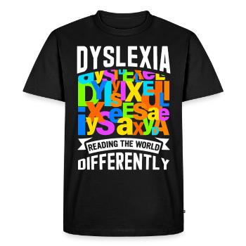 Dyslexia Dyslexia Dyslexia Dyslexic - Men's Premium Organic T-Shirt - black - Front - Nico (187cm)