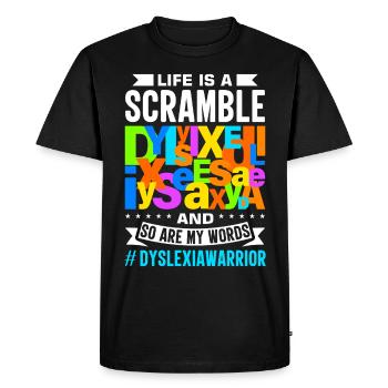 Dyslexia Dyslexia Dyslexia Dyslexic - Men's Premium Organic T-Shirt - black - Front - Nico (187cm)
