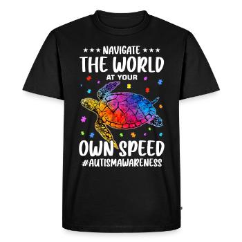 Autisme Autiste Autiste - T-shirt Premium bio Homme - noir - Devant - Nico (187cm)
