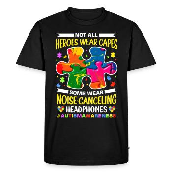 Autisme Autiste Autiste - T-shirt Premium bio Homme - noir - Devant - Nico (187cm)