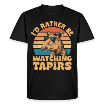 Funny Tapir Saying - Men's Premium Organic T-Shirt - black - Front - Nico (187cm)