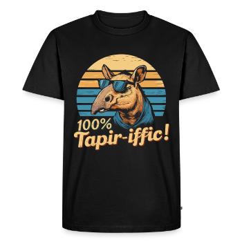 Funny Tapir Saying - Men's Premium Organic T-Shirt - black - Front - Nico (187cm)