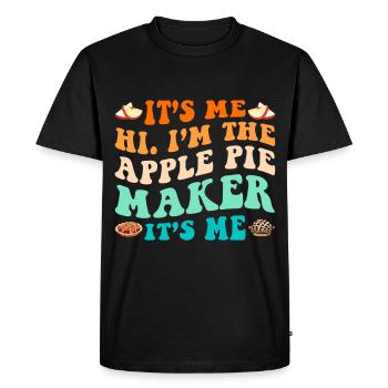 Funny Apple Pie Saying - Men's Premium Organic T-Shirt - black - Front - Nico (187cm)