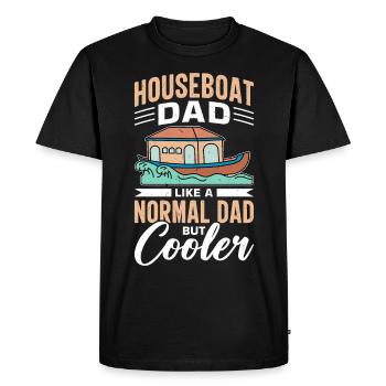 Funny Houseboat Saying - Men's Premium Organic T-Shirt - black - Front - Nico (187cm)