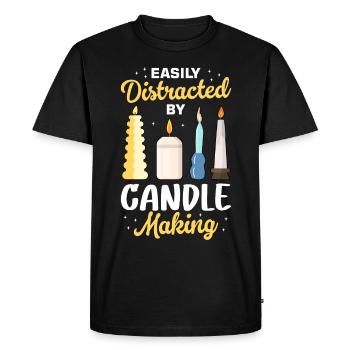 Drôle de fabricant de bougies Candle Maker Saying - T-shirt Premium bio Homme - noir - Devant - Nico (187cm)