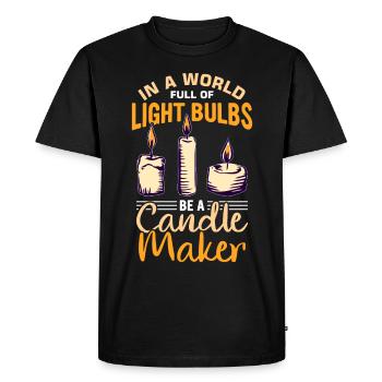 Drôle de fabricant de bougies Candle Maker Saying - T-shirt Premium bio Homme - noir - Devant - Nico (187cm)