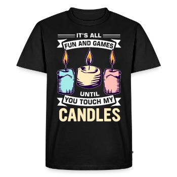 Drôle de fabricant de bougies Candle Maker Saying - T-shirt Premium bio Homme - noir - Devant - Nico (187cm)