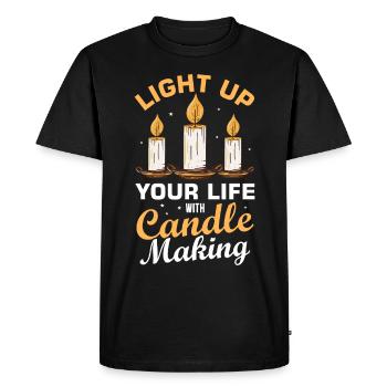 Drôle de fabricant de bougies Candle Maker Saying - T-shirt Premium bio Homme - noir - Devant - Nico (187cm)