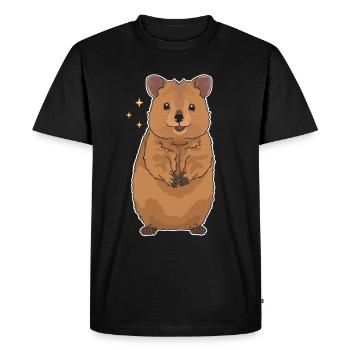 Kangourou à queue courte Quokka : le cadeau de Quokka - T-shirt Premium bio Homme - noir - Devant - Nico (187cm)