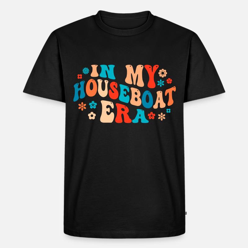 Witziger Hausboot Spruch - Männer Premium Bio T-Shirt - Schwarz