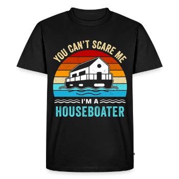 Funny Houseboat Saying - Men's Premium Organic T-Shirt - black - Front - Nico (187cm)