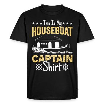 Funny Houseboat Saying - Men's Premium Organic T-Shirt - black - Front - Nico (187cm)