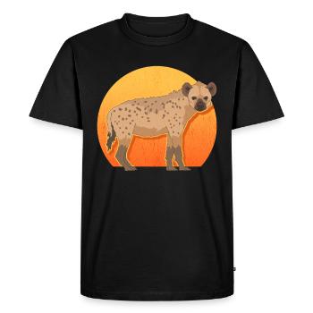 Hyène Hyène Cadeau Hyène Tachetée - T-shirt Premium bio Homme - noir - Devant - Nico (187cm)