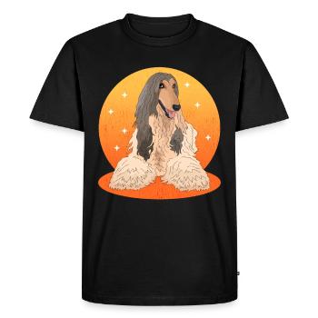 Lévrier afghan chien chien propriétaire cadeau - T-shirt Premium bio Homme - noir - Devant - Nico (187cm)