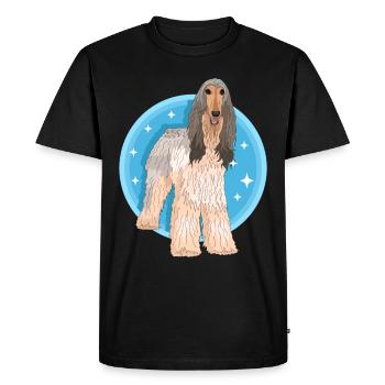 Lévrier afghan chien propriétaire de chien cadeau - T-shirt Premium bio Homme - noir - Devant - Nico (187cm)
