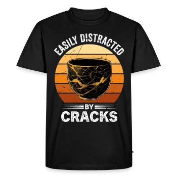 Conception japonaise de réparation de l’or Kintsukuroi - T-shirt Premium bio Homme - noir - Devant - Nico (187cm)