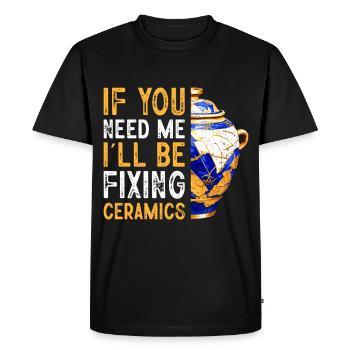 Conception japonaise de réparation de l’or Kintsukuroi - T-shirt Premium bio Homme - noir - Devant - Nico (187cm)