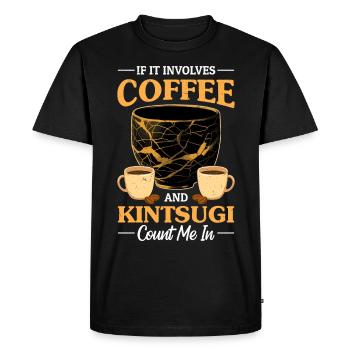 Conception japonaise de réparation de l’or Kintsukuroi - T-shirt Premium bio Homme - noir - Devant - Nico (187cm)