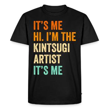 Conception japonaise de réparation de l’or Kintsukuroi - T-shirt Premium bio Homme - noir - Devant - Nico (187cm)