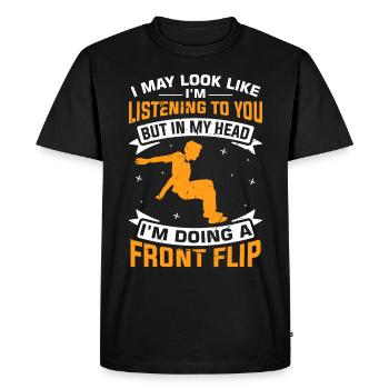 Funny parkour saying - Men's Premium Organic T-Shirt - black - Front - Nico (187cm)
